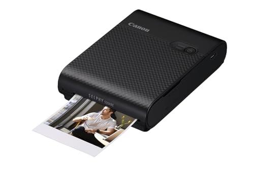 Canon SELPHY Square QX10 Portable Colour Photo Wireless Printer (Black) - A Compact WiFi Printer That Prints Quality Square Photos and Connects Directly to Your Smartphone.