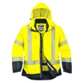 Portwest T403 Mens PW3 Hi-Vis Breathable Waterproof Reflective Work Safety Jacket Yellow/Navy, Large