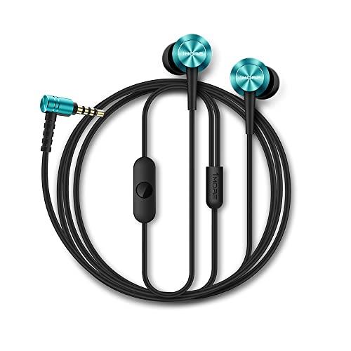 1MORE in Ear Headphones Wired with Microphone 3.5mm wired for PC,Phone, E1009 Piston fit Earphone, Blue