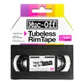 Muc-Off Tubeless Rim Tape, 17mm - Pressure-Sensitive Adhesive Rim Tape for Tubeless Bike Tyre Setups - 10 Metre Roll with 4 Seal Patches