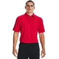Under Armour Men's Tech Golf Polo, Red/ Graphite/ Graphite, Large