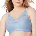 Glamorise Women's Intimate Apparel Women Figure MagicLift Wirefree Minimizer Support #1003 Full Coverage Bra, Blue, 42H US