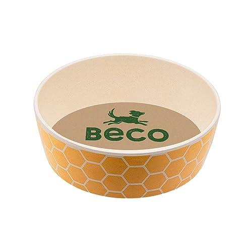 Beco Printed Bamboo Food and Water Dog Bowl Honeycomb Large