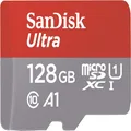 Sandisk Ultra 128GB Micro SDXC UHS-I Card with Adapter - 100MB/s U1 A1 - SDSQUAR-128G-GN6MA, Black