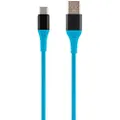 Monoprice USB 2.0 Type C to Type A Charge and Sync Cable - 6 Feet - Blue, Durable, Kevlar-Reinforced Nylon-Braid - AtlasFlex Series