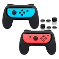 FASTSNAIL Grips for Nintendo Switch Joy-Con, Wear-Resistant Handle Kit for Switch Joy Cons Controller, 2 Pack (Black)