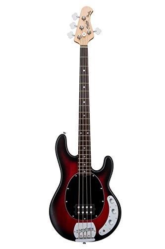 Sterling by Music Man RAY4-RRBS-R1 Sterling by Music Man StingRay Ray4 Bass Guitar, Ruby Red Burst Satin, Ruby Red Burst Satin