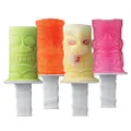 Tovolo Tiki Ice Pop Molds, Flexible Silicone, Dishwasher Safe, Set of 4 Popsicle Makers with Sticks