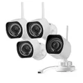 Zmodo 1080p Full HD Outdoor Wireless Security Camera System, 4 Pack Smart Home Indoor Outdoor WiFi IP Cameras with Night Vision, Plug-in, Compatible with Alexa