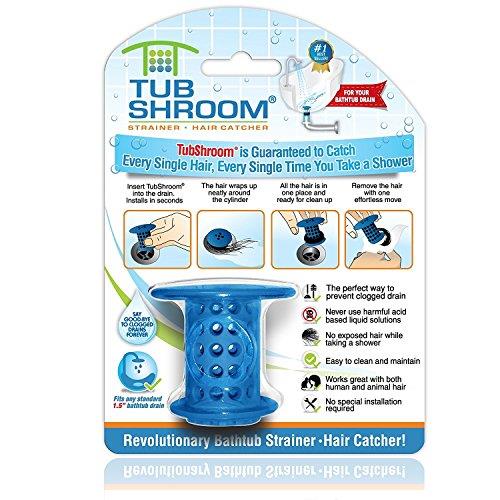 TubShroom TSBLU454 The Revolutionary Tub Drain Protector Hair Blue