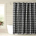 MARIMEKKO - Shower Curtain, Lightweight Cotton Bathroom Decor, Hook Hole Top (Pienet Kivet Black, 72" x 72")