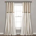 Linen Button Window Curtain Panels Single Linen 40X95