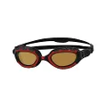Zoggs Predator Flex Polarized Ultra Goggles, Red Black Copper, Small