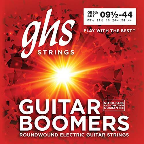 GHS GB9 1/2 Plus Boomers Roundwound Nickel-Plated Steel Electric Guitar Strings, Extra Light, (6 Pieces Set) (9.5-44)