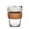 KeepCup Reusable Tempered Glass Coffee Cup | Travel Mug with Spill Proof Lid, Brew Cork Band, Lightweight, BPA Free | Medium | 12oz | Filter
