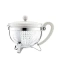 Bodum Chambord Teapot with Coloured Plastic Lid and Handle - 1 L, White