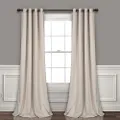 Lush Decor Insulated Grommet Blackout Window Curtain Panels, Pair, 52" W x 84" L, Wheat - Classic Modern Design - Chic Window Decor - Long Curtains for Living Room, Bedroom, Or Dining Room