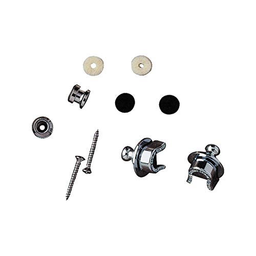 Genuine Fender Guitar Security Strap Locks & Buttons Chrome - Hardware Included