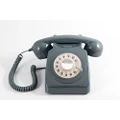 GPO 746 Rotary 1970s-style Retro Landline Phone - Curly Cord, Authentic Bell Ring - Grey