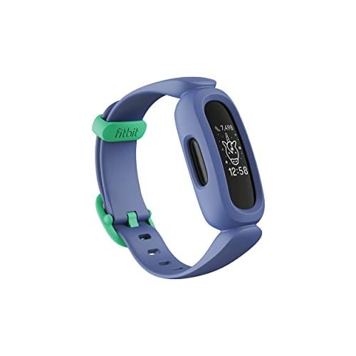 Fitbit Ace 3 Activity Tracker for Kids with Animated Clock Faces, Up to 8 days battery life & water resistant up to 50 m,Blue/Green