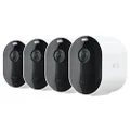 Arlo Pro 4 Wire-Free Spotlight Camera – 4 Camera Pack - 2K Video with HDR | Indoor/Outdoor Security Cameras | Color Night Vision, 160° View, 2-Way Audio, Siren | Compatible with Alexa (VMC4250P)