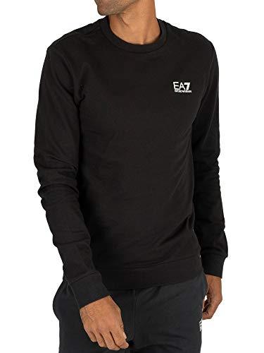 EA7 Emporio Armani Men's Logo Sweatshirt, Black, XXL (8NPM52)