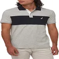 Nautica Men’s Solid Interlock Short Sleeve Polo Shirt, Grey Heather, X-Small