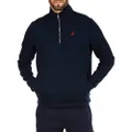 Nautica Men’s 1/4 Zip Bonded Fleece Sweatshirt, Navy, X-Small