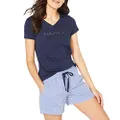 Nautica Women’s in The Detail V-Neck Short Sleeve Tee, Navy, Large