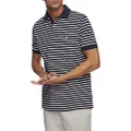 NAUTICA Short Sleeve Anchor Stripe Deck Men's Polo, X-Small, Navy