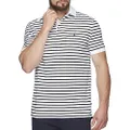 Nautica Men’s Short Sleeve Stripe Deck Polo T Shirt, Bright White, X-Small