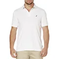 NAUTICA Men's Solid Anchor Polo Shirt, Bright White, X-Large UK