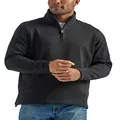 Wrangler Men's Fleece Quarter-Zip Pullover Sweater, Caviar, Medium US