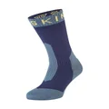 SEALSKINZ Unisex Waterproof Extreme Cold Weather Mid Length Sock, Navy Blue/Yellow, Small