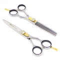 Equinox Professional Razor Edge Series - Hair Cutting and Thinning/Texturizing Scissors/Shears Set - 6.5 - Stainless Steel