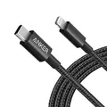 Anker New Nylon USB C to Lightning Cable, USB-C to Lightning Charging Cord for [Apple MFi Certified] for iPhone 11 Pro/X/XS/XR / 8 Plus/AirPods Pro, Supports Power Delivery (1.8m, Black)