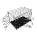 Fauna International Deluxe Comfort Collapsible Wire Crate, Silver,Small