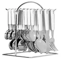Avanti 24 Piece Hanging Cutlery Set with Wire Frame, White