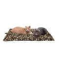 Furhaven Pet Dog Bed Heating Pad - ThermaNAP Quilted Faux Fur Insulated Thermal Self-Warming Pet Bed Pad for Dogs and Cats, Leopard Print, Large