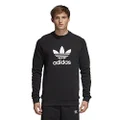 adidas Originals Men's Trefoil Warm-Up Crew Sweatshirt, Black, Large