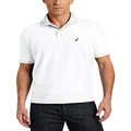NAUTICA Men's Short Sleeve Solid Cotton Pique Polo Shirt, Bright White, Small US