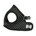 Puppia Dotty Step-in Vest Dog Harness No Pull No Choke Easy Wear Training Walking for Small Dog, Small, Black