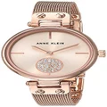 Anne Klein Women's Premium Crystal Accented Mesh Bracelet Watch, Rose Gold, AK/3000RGRG