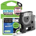 DYMO D1 Durable Label Cassette Tape, 12mm x 5.5m, Black/White