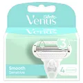 Gillette Venus Smooth Sensitive Women's Razor Blade Refills, 4 Count
