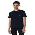 Nautica Men's Solid Crew Neck Short Sleeve Pocket T-Shirt, Navy, X-Large