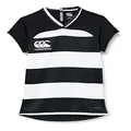 Canterbury of New Zealand Women's Vapodri Evader Hooped Rugby Jersey, Black/White, 6(XS)