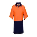 Prime Mover Food Industry Short Sleeve Cotton Comfort Polo Shirt (Orange/Navy_5X-Large)