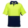 Prime Mover Food Industry Short Sleeve Cotton Comfort Polo Shirt (Yellow/Navy_4X-Large)