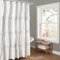 Lush Decor Darla Shower Curtain, 72 by 72-Inch, White
